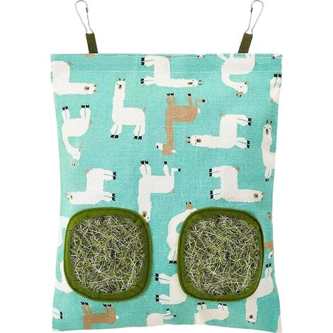 1 Pièce Sac à Foin pour Lapin, Chinchilla, Cochon d'Inde, Mangeoire Suspendue, Ratelier Foin Robuste en Tissu Oxford, Portable et Facile à Nettoyer (1/5)