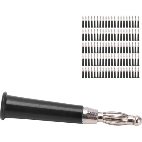 Kit de 100 connecteurs banane 4 mm pour soudage, accessoires pour machines et équipements (J.10010, noir). (1/5)