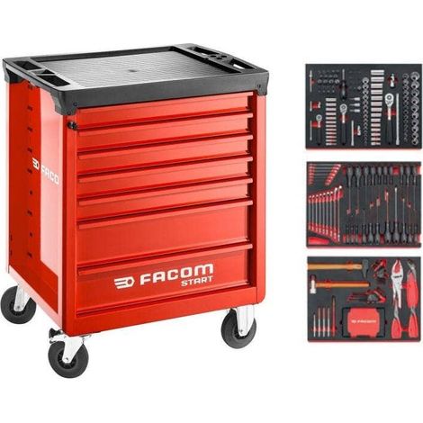 Servante d'atelier M3 + 3 modules mousse 261 outils - Facom