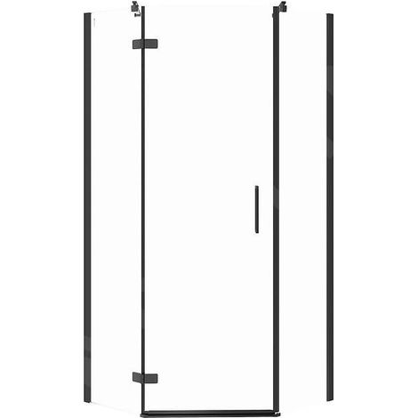 Cersanit Jota - Cabine de douche 90x90 cm, gauche, noir/verre clair S160-016 (1/2)