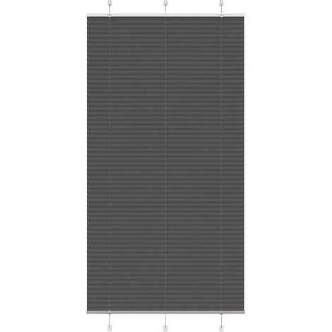 Plissee Schwarz 105x200 cm Stoffbreite 104,4 cm Polyester