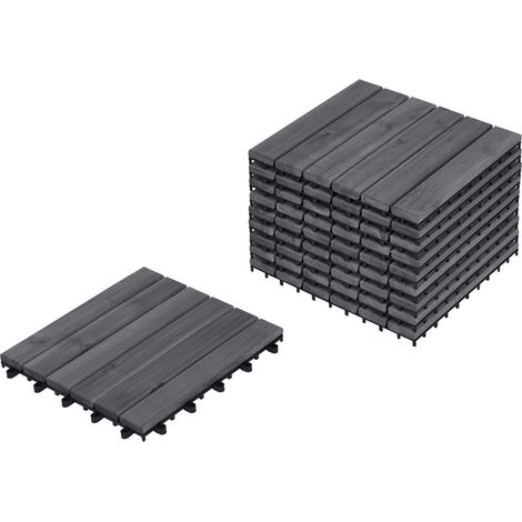 Suelo de exterior de madera de acacia certificada base de plástico resistente a todo tipo de clima jardín patio balcón accesorios gris Accettura