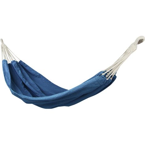 Rebecca Mobili Garten Hängematte Camping Blau 2 Personen Polyester mit Koffer 200 kg
