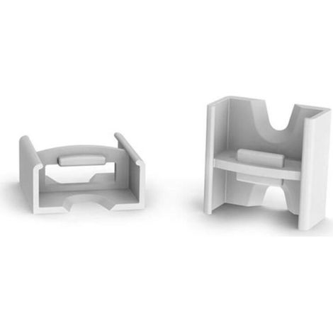 Connecteur Linéaire - Pour Profilé Aluminium - Compatible Ruban LED Slimline 7 mm - Matériau ABS - Couleur Gris - Lot de 1