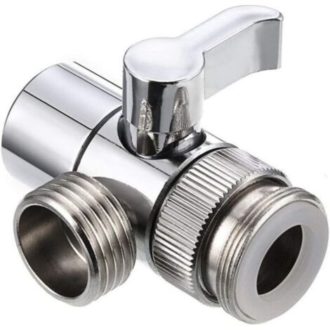 Filtre à eau - Adaptateur universel pour robinet - Douchette à main - Vanne d'inversion à 3 - Valve d'inversion - Valve de douche - Connecteur de pommeau de douche - Lavabo