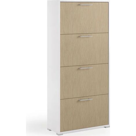 SCARPIERA 4 ANTE 67X28XH147CM BIANCA/CANNETTE. (1/2)