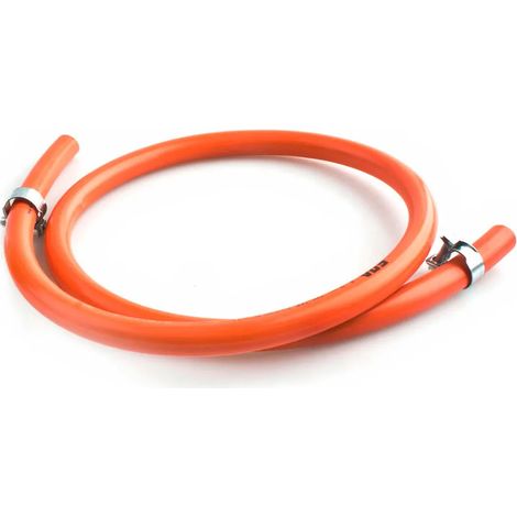 Tuyau gaz yregas anti-pliure double couche orange 1.5m (1/2)