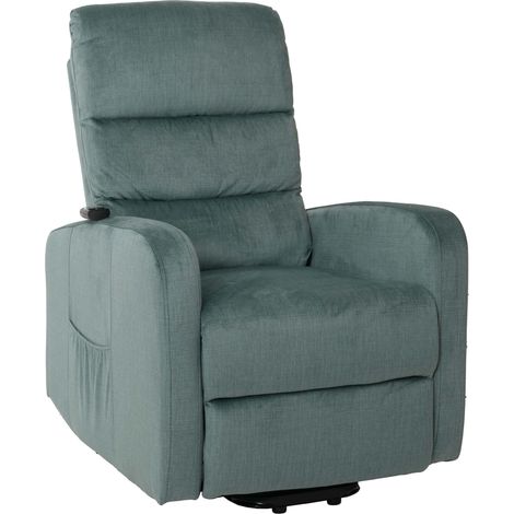 [NEUWERTIG] Fernsehsessel HHG-707, Sessel Relaxsessel TV-Sessel, Liegefunktion Aufstehhilfe elektrisch, Metall Chenille blau-grün (1/5)