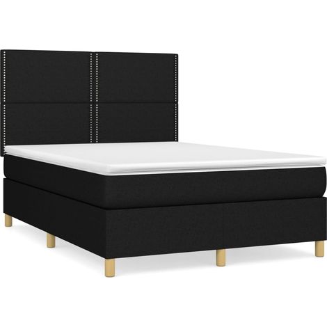 Maison Exclusive - Giroletto a Molle con Materasso Nero 140x190 cm in Tessuto (1/5)