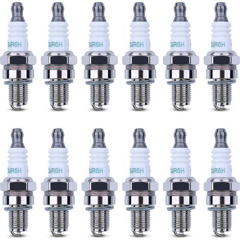 12 Pièces Bougies d'allumage CMR6H Bougie Tondeuse pour Stihl FS90 FS100 MS170 MS171 MS211 BR600 BR500 Bougie Allumage pour Coupe Bordure Débroussailleuse Remplacer NGK 3365 (1/5)