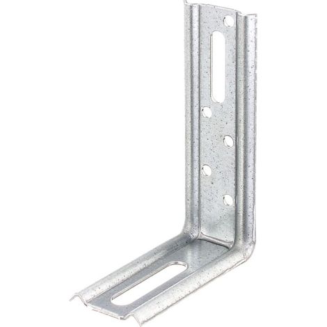 866259 Équerre réglable, angle de 90°, emboutie, avec trou oblong, galvanisée