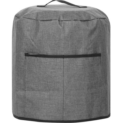 Funda protectora redonda para freidora de aire, con 2 bolsillos y asa, apta para ollas a presión eléctricas/arroceras (negra). (1/5)