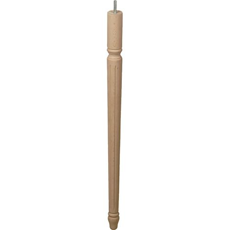 Pata de madera cónica con una altura de 720 mm y acabada en haya crudo. Dimensiones: 45x45x720 mm - (1/3)