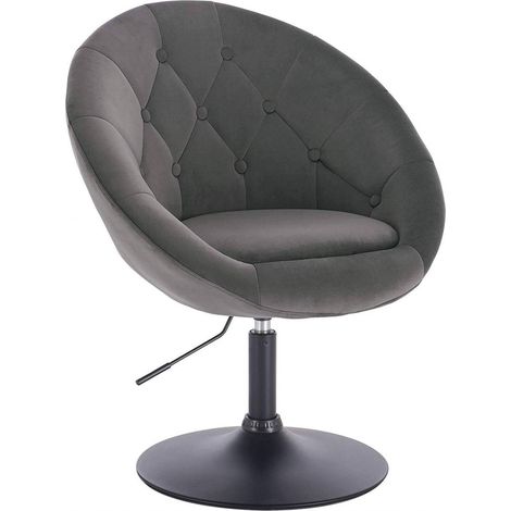 WOLTU 1 x Barsessel Loungesessel mit Armlehne, stufenlose Höhenverstellung, Samt, Dunkelgrau (1/5)