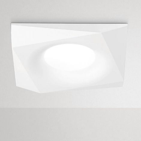Faretto incasso alluminio gea led janus q led spot incasso bianco opaco cromo interno gu10 ip20, finitura metallo bianco