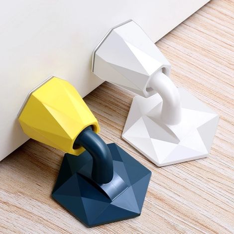 Ventouse en silicone autoadhésive sans perçage, amortisseur anti-collision, butée de porte pour chambre et salle de bain, accessoires (1/5)