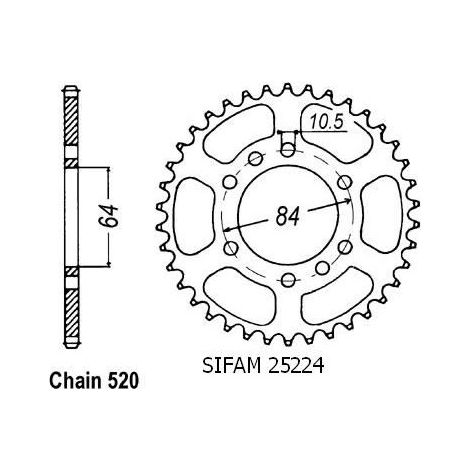 Couronne Quad 400 Kfx/Ltz - 520 - 40 Dents - Similaire JTR1826