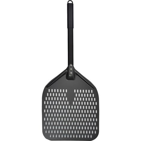 Pelle à pizza en aluminium, 30 cm, couleur noire, surface perforée, revêtement antiadhésif, pour four, pain artisanal et pâtisserie maison.-AquaForge (1/4)