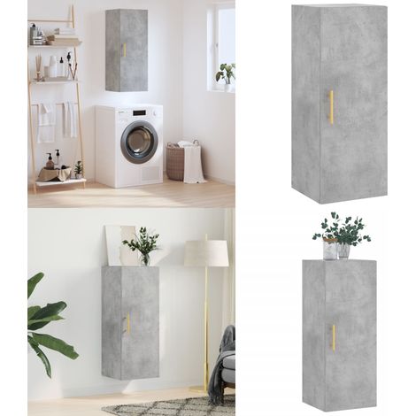 Wandschrank Betongrau 34,5x34x90 cm - Hängeschrank - Wandschrank - Regal - Aufbewahrung - Beton Grau - Home & Living (1/5)