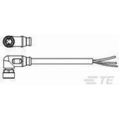 TE Connectivity 1-2273009-3 Sensor-/Aktor-Steckverbinder, konfektioniert M8 Buchse, gewinkelt 5.00 m