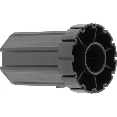 Embout de tube de volet roulant octogonal en PVC noir Fenêtre Sortie Baie vitrée Store, pour poulie et tube octogonal de 60 mm sortie pour roulement Ø 28 mm (1/2)