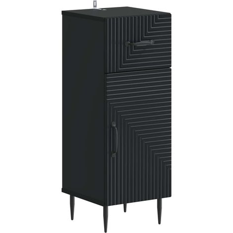 Badezimmer Aufbewahrungsschrank HAARLEM Schwarz 30 x 31 x 80 cm vidaXL (1/5)