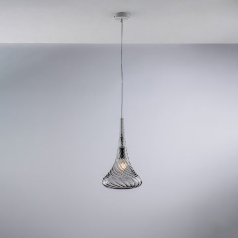Lampadario Contemporaneo Nemesi Metallo Grigio Fumè 1 Luce E27 (1/2)