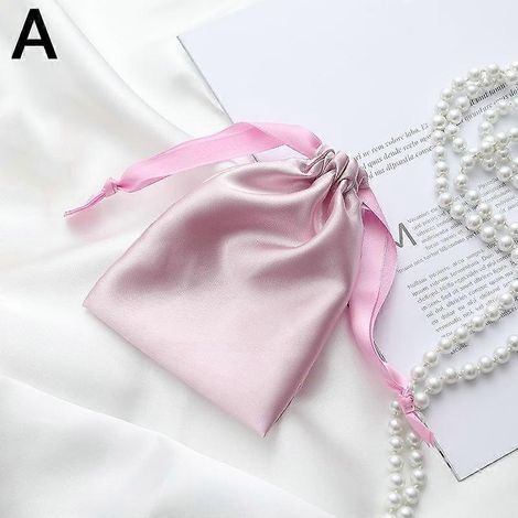 Pochettes d'emballage pour bijoux en imitation soie, sacs à cordon, sacs cadeaux pour bonbons, mariage, maquillage, etc.
