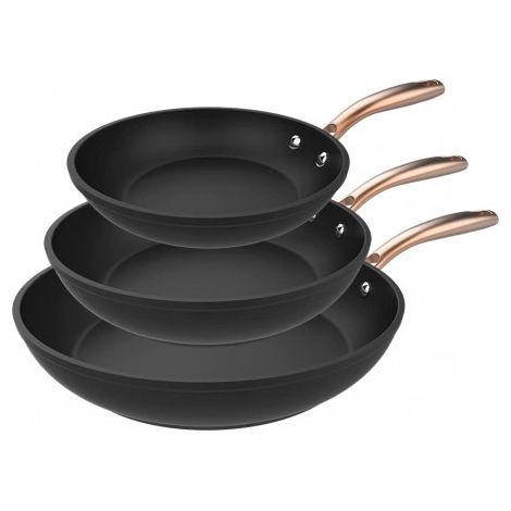 Cecotec Polka Fantasy Lot de poêles 20-24-28 Bucket Gold Diamètre 20-24-28 cm, aluminium forgé, revêtement anti-adhésif (1/5)