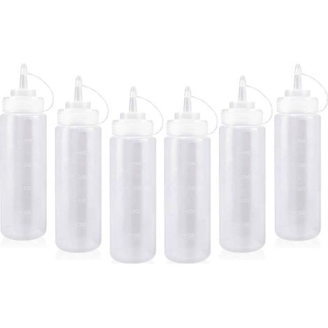 Bouteille Sauce - 500 ml - Plastique PE Alimentaire - Pour Cuisine Barbecue Camping - 6 Pièces (1/5)