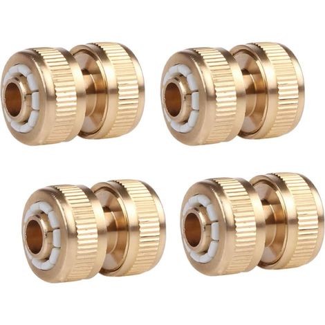 Connecteur de Réparation de Tuyau en Laiton 4 pièces, Raccord Rapide, Raccord de Réparation 13 mm (1/2 "), pour Une Connexion Facile et Rapide ou Un Tuyau de Réparation (1/5)