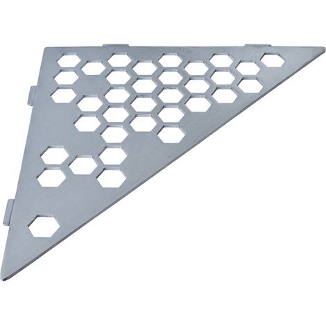 Duschablage aus Edelstahl 20,4 x 20,4 cm x 2 mm - Dreieckig Design Hexagone - Befestigung ohne Bohren (1/5)