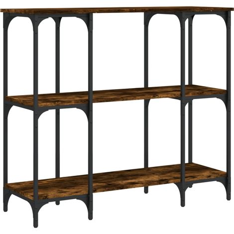 Table console，Table d'appoint，Bout de canapé，Meuble d'entrée chêne fumé 102x35x90 cm bois d'ingénierie