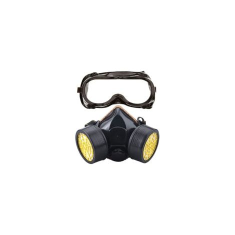 Atemschutzmaske, wiederverwendbares Atemschutzmasken-Set, staubdicht, gasdicht, chemikaliendicht, mit Schutzbrille zum Malen, Heimwerken und Schleifen