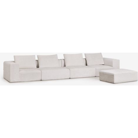 SKLUM 4-teiliges modulares Sofa und Pouf aus Chenille, vakuumverpackt Norridge                                   