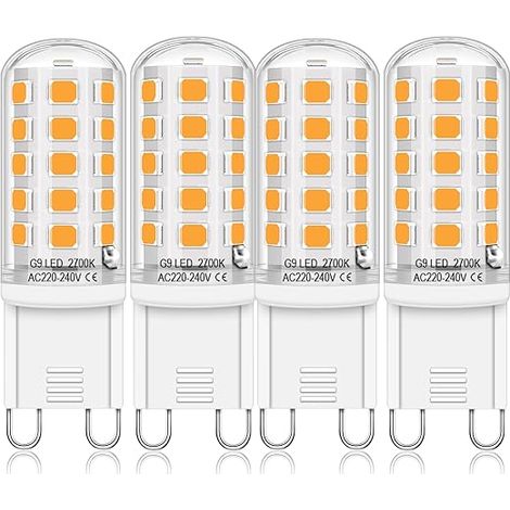 Ampoules LED G9 Blanc chaud 2700K 4W Équivalent à une lampe halogène 30W-40W 400 Lumens sans scintillement Non dimmable (1/5)