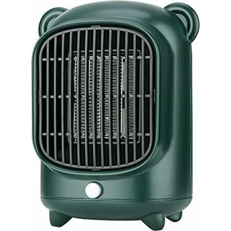 Chauffage d'espace électrique portable 500 W avec thermostat, petit radiateur en céramique de bureau avec chambre intérieure de bureau-vert