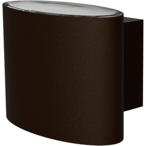 Applique led lampadari bartalini suluco cct ip54 alluminio termoplastica biemissione, finitura metallo corten