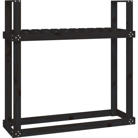 Support pour bois de chauffage Noir 110x35x108,5 cm Bois de pin