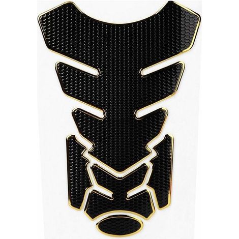 Protection Réservoir Adhésive 3D, 3D Décoration De Protecteur De Tampon D'Autocollant De Réservoir De Carburant De Gazole De Moto En Pvc Bord Doré Noir (1/5)