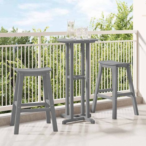 Barhocker 2 pcs Hellgrau 52 x 43 x 73,5 cm HDPE