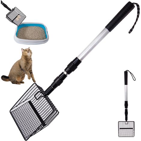 Pelle rétractable en maille pour le nettoyage du poulailler, amovible, avec long manche, ramasse-litière pour chat, 591414cm (1/5)