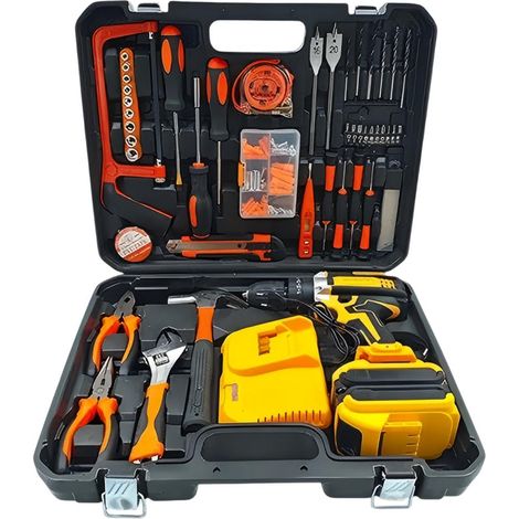 Kit de ferramentas de furadeira elétrica multifuncional de íon de lítio WD-06. (1/2)