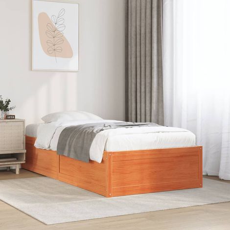 Estructura de cama sin colchón madera maciza marrón 90x190 cm vidaXL (1/5)