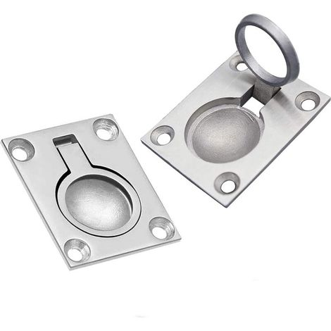 2 Pièces Poignée de Trappe de Bateau, Trappes Affleurantes pour Bateaux, Poignée Marine en Acier Inoxydable, pour Marin, Yacht, Casier (1/5)