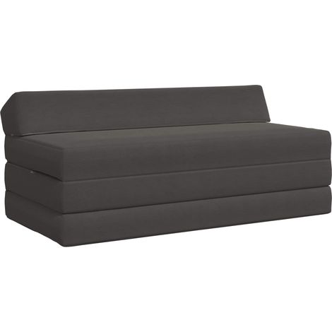 Divano Letto Pieghevole Grigio Scuro 120 x 60 x 49 cm Tessuto vidaXL (1/5)