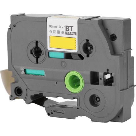 Ruban étiquettes noir sur jaune 18mm 8m pour imprimante BT‑641 (1/5)