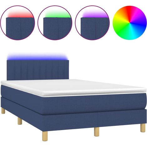 Maison Exclusive - Boxspringbett mit Matratze & LED Blau 120x200