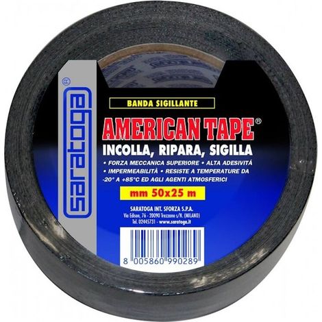 Nastro Americano Gaffa tape mt 25 x 50mm Saratoga - Nero mt 25 x 50mm