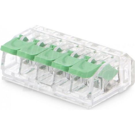 Connettore rapido serrafilo alpha elettronica 1 polo 5 morsetti cavo 4 mmq 10 pezzi -542-65-01 (1/2)